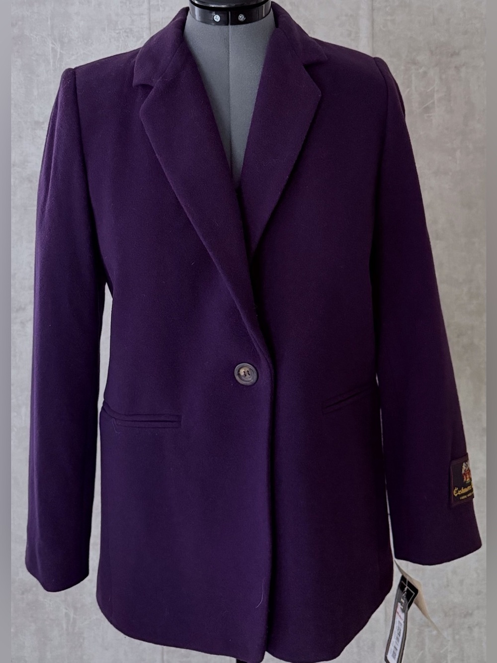 STUDIO 205 Vintage Purple Wool Cashmere Blazer Jacket 4P Made in Russia NWT